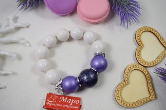 Alternative view of Bracciale Alessandra bianco-viola