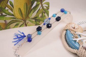 Bracciale Gaia azzurro e argentato