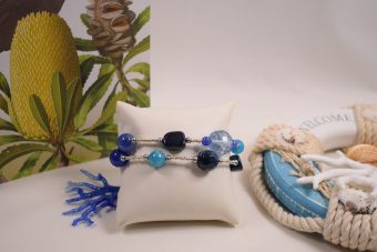 Alternative view of Bracciale Gaia azzurro e argentato