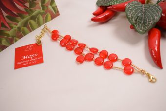 Alternative view of Bracciale Rossana rosso e dorato