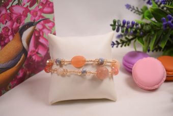 Bracciale Gaia rosa e dorato