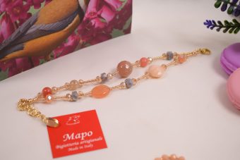 Alternative view of Bracciale Gaia rosa e dorato