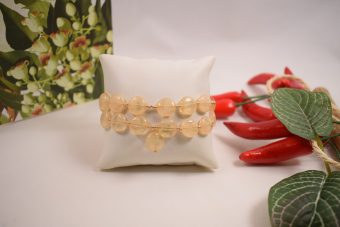 Alternative view of Bracciale Rossana beige e dorato