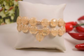Bracciale Rossana beige e dorato