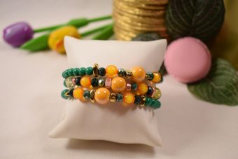 Alternative view of Bracciale Lucilla verde-giallo