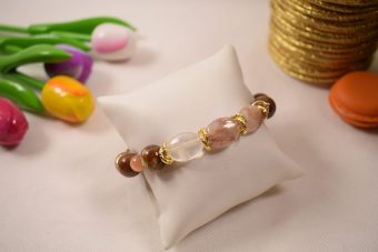 Bracciale Lucilla marrone-rosa