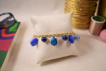 Alternative view of Bracciale Mariangela blu, celeste e bianco