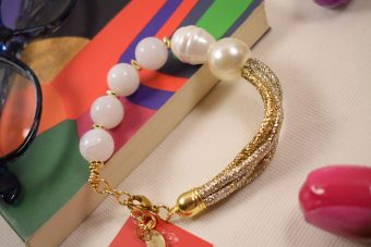 Bracciale Perla dorato-bianco