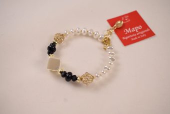 Alternative view of Bracciale Gaia bianco-nero