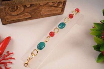 Alternative view of Bracciale Bice verde-rosso