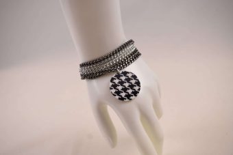 Bracciale Paola bianco nero pied de poule