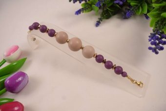 Bracciale Sandra viola amarena beige