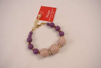 Alternative view of Bracciale Sandra viola amarena beige