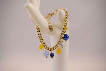 Alternative view of Bracciale Filly celeste giallo blu