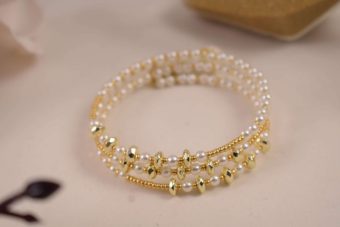 Bracciale Doris bianco perle dorato