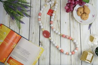 Collana Elisa bianco-salmone