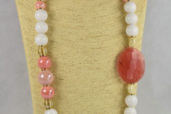 Alternative view of Collana Elisa bianco-salmone