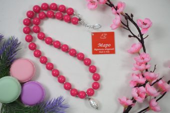 Collana Rosa corta fucsia