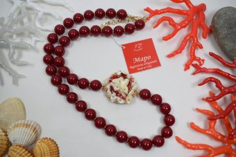 Collana Corinna rosso bordò lunga
