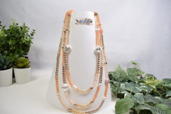 Collana Luisa rosa salmone e cipria