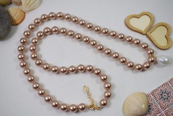 Collana Rosa lunga dorata