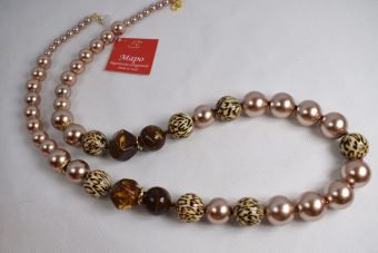 Alternative view of Collana Laura lunga animalier dorato-bronzo