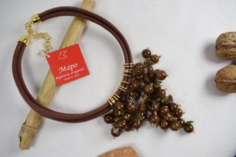 Collana Rosaria marrone