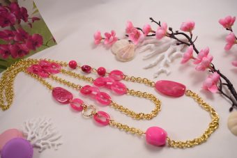 Collana Simonetta lunga fucsia