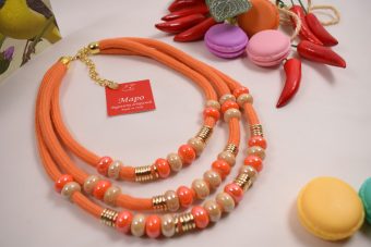 Collana Monica corta arancione