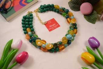 Alternative view of Collana Lucilla verde-gialla