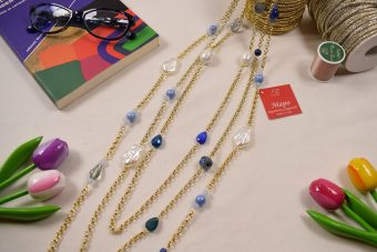 Alternative view of Collana Mariangela celeste-blu-bianca
