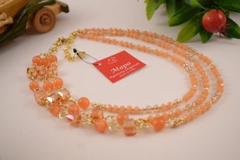 Alternative view of Collana Licia corta rosa salmone