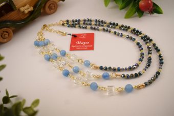 Collana Licia corta verde-celeste