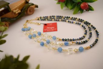 Alternative view of Collana Licia corta verde-celeste