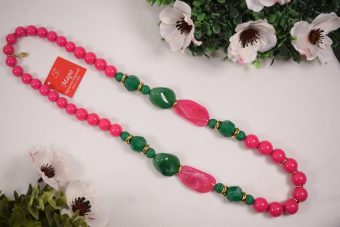Alternative view of Collana Laura fucsia-verde