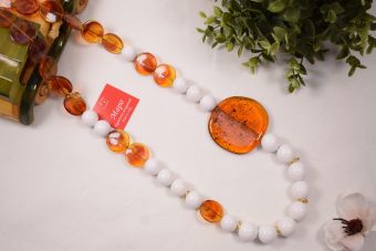 Collana Lina bianca-ambra