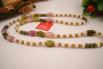 Alternative view of Collana Franca rosa-verde