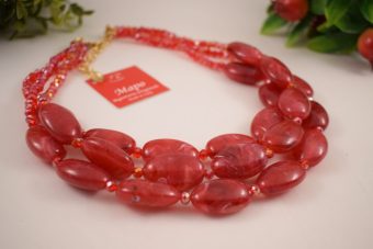 Alternative view of Collana Francesca rosso magenta
