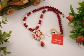 Collana Corinna rosso bordò-bianca