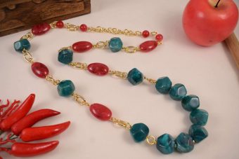 Collana Bice verde-rosso