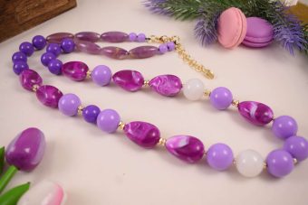 Collana Lola viola-bianco