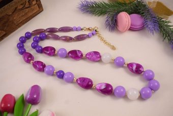 Alternative view of Collana Lola viola-bianco