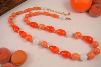 Alternative view of Collana Lola arancione-bianco