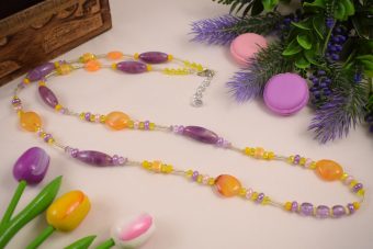 Alternative view of Collana Gaia lunga viola-giallo
