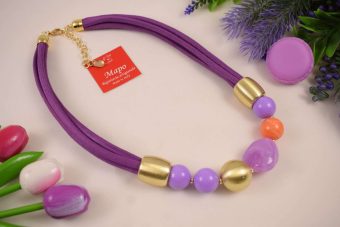 Collana Betty viola, lilla e arancione