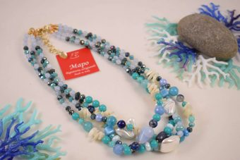 Collana Luna azzurra e verde turchese