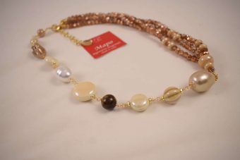 Alternative view of Collana Maddy ramata beige