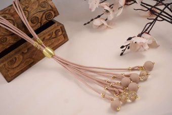 Collana Sarah 2 beige rosa