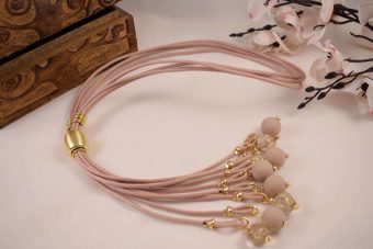 Alternative view of Collana Sarah 2 beige rosa