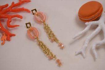 Alternative view of Orecchini Simonetta rosa corallo